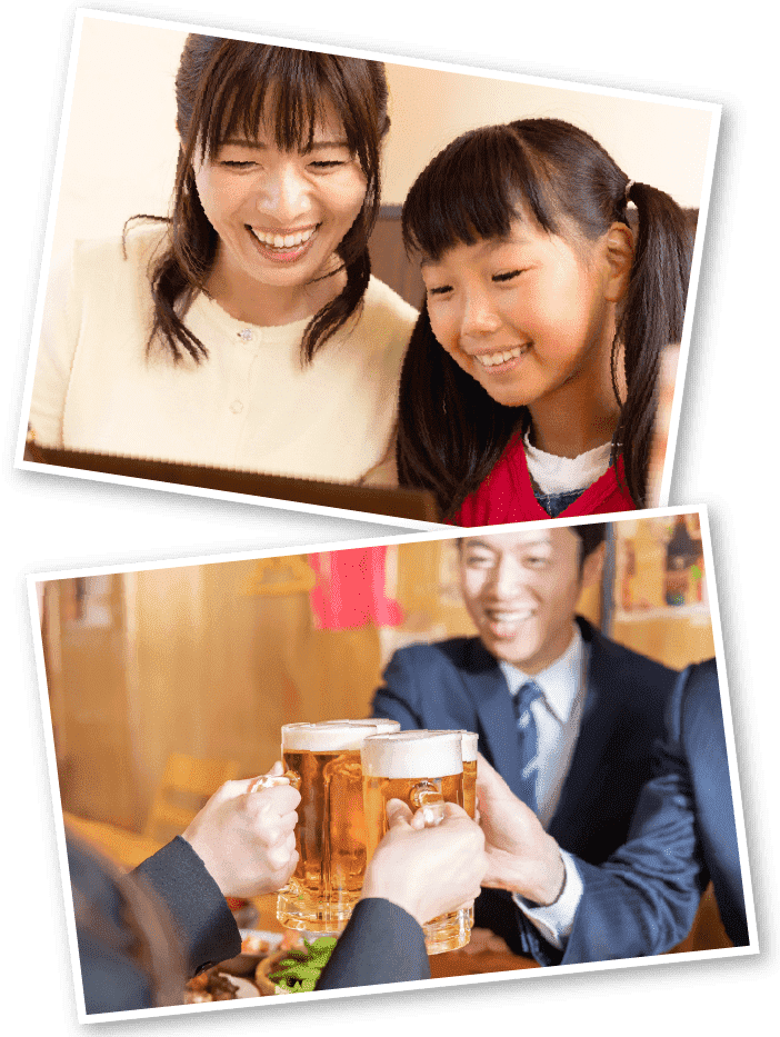 Picture of parent and child and banquet