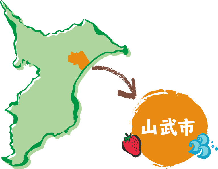 千葉県の太平洋側の上の方が山武市